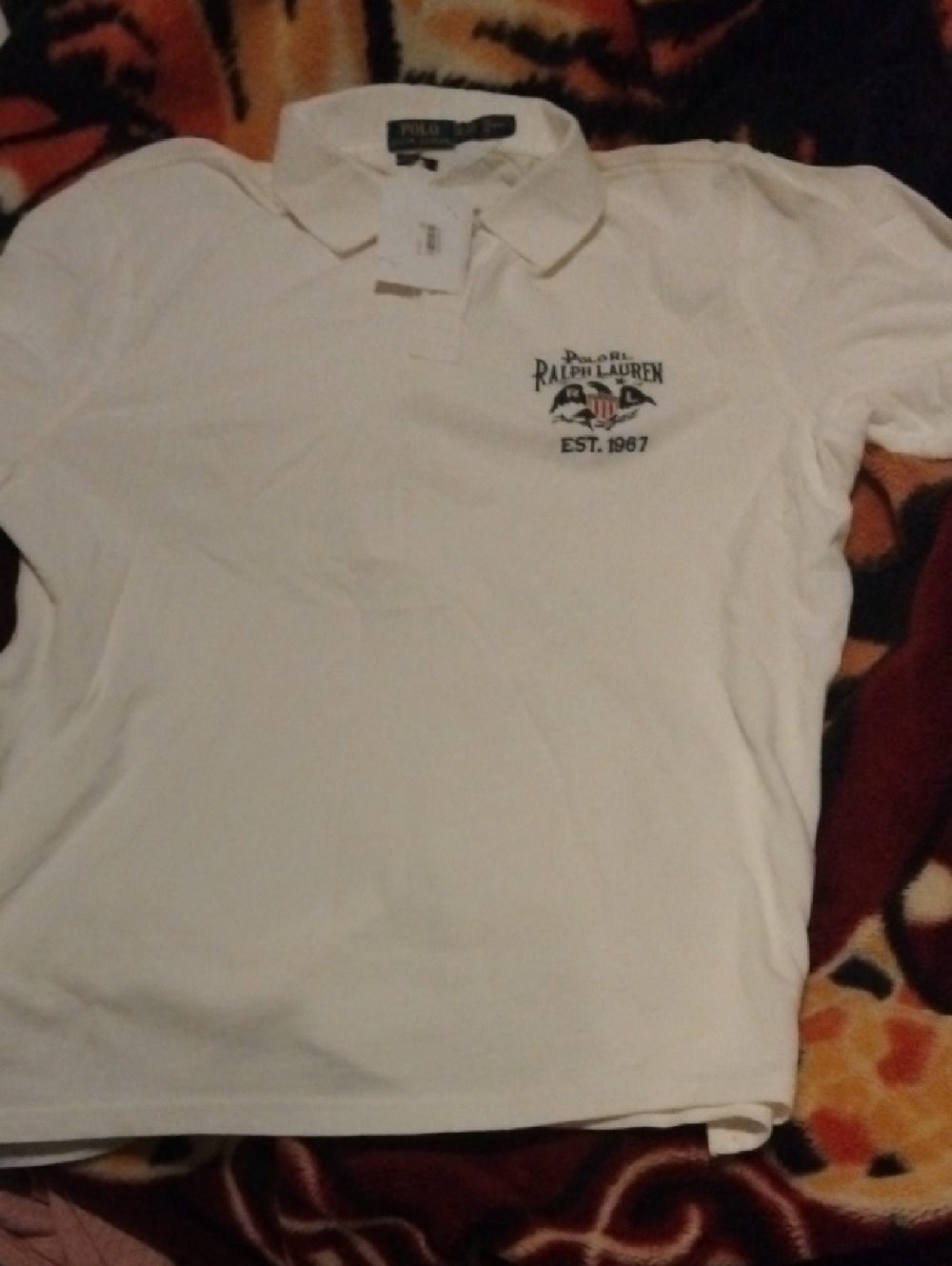 Polo by Ralph Lauren Mens White Polo Shirt. Logo. New w/ Tag. Rare. XXL
